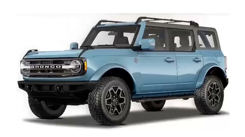 Ford Bronco with changing wheels, lift, and finish